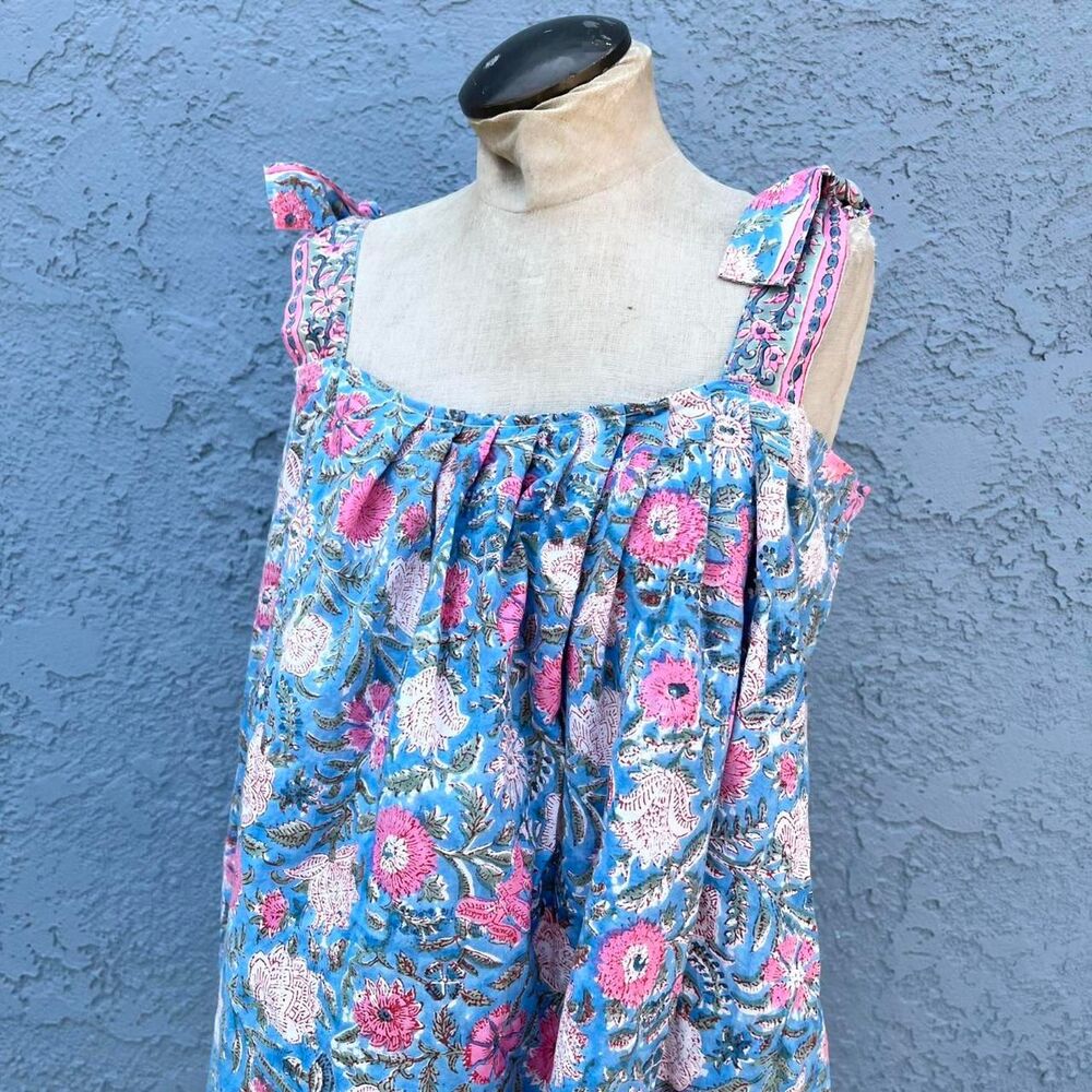 Block print Tank top babydoll tunic